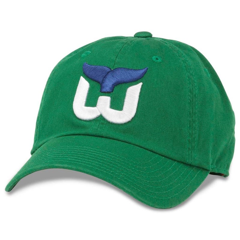 AMERICAN NEEDLE Blue Line Officially Licensed NHL Team Dad Hat, Vintage Hartford Whalers, Kelly Green (40742A-HAW) - Image 1